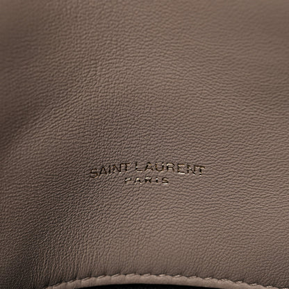 Saint Laurent Lambskin Quilted Small Loulou Puffer Monogram Chain Satchel Dark Beige 7 of 12