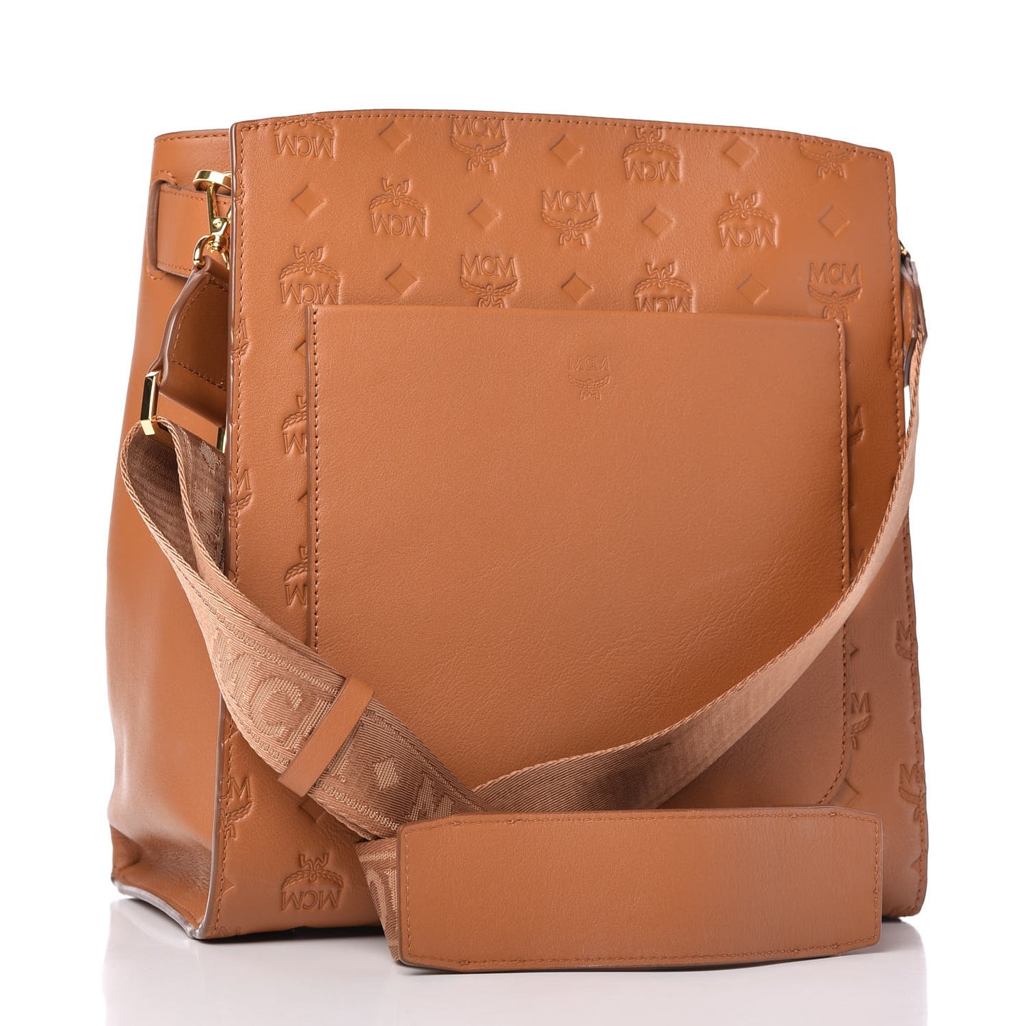 Calfskin Ottomar Monogram Essential Bucket Bag Cognac