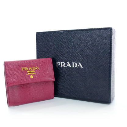 Prada Saffiano Metal Coin Purse Ibisco 8 of 8