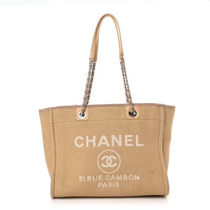 Chanel Mixed Fibers Small Deauville Tote Beige 1 of 11