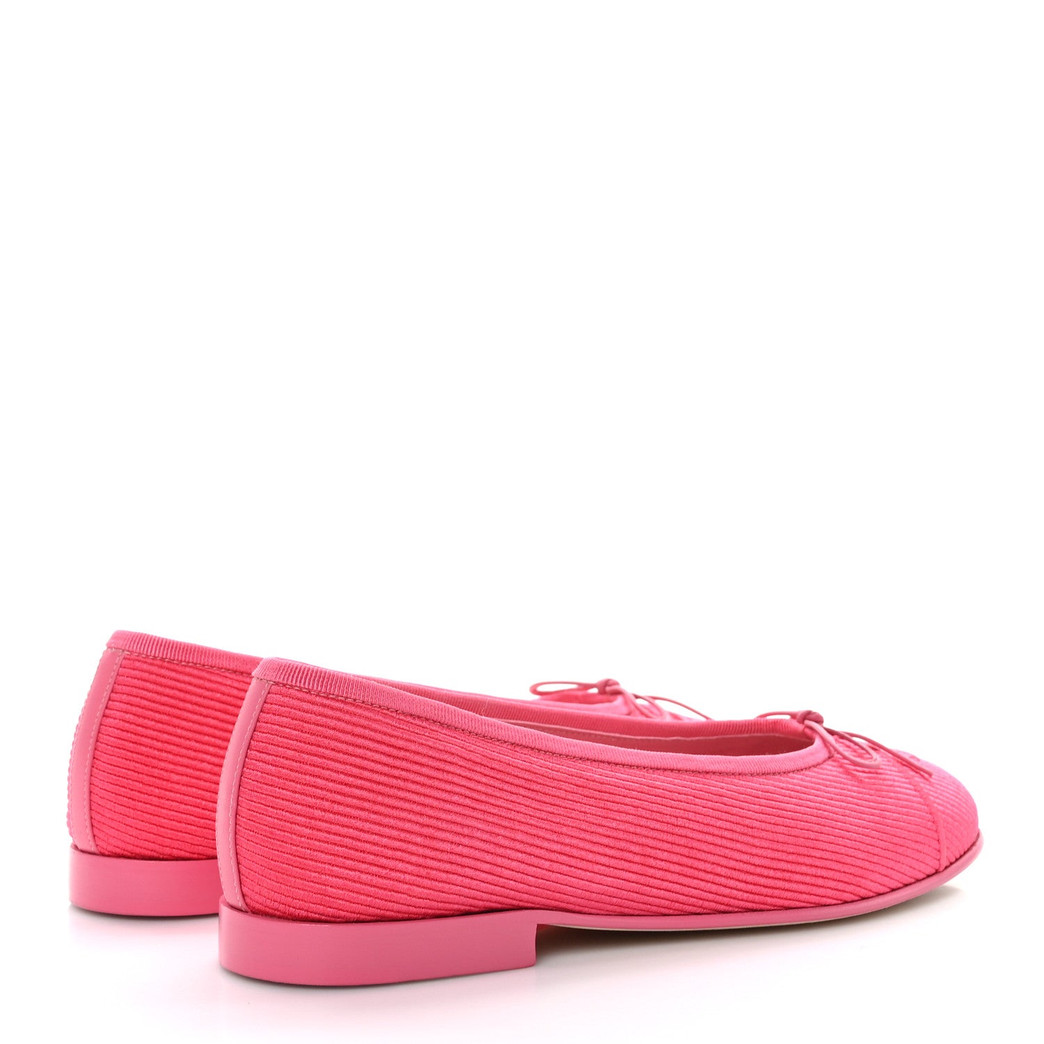 Chanel Embroidered Fabric Cap Toe CC Ballerina Flats 38.5 Dark Pink 4 of 9