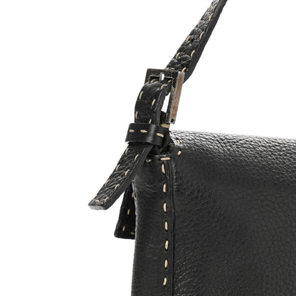 Fendi Calfskin Romano Selleria Baguette Black 10 of 13