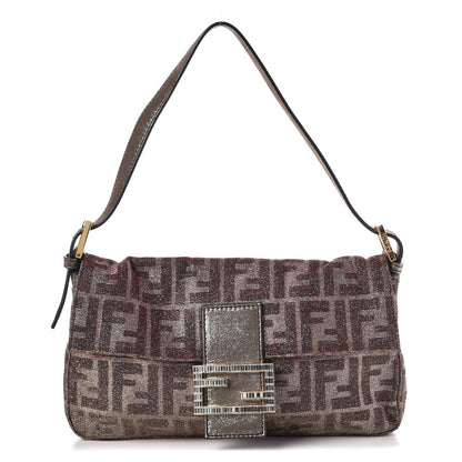 Fendi Metallic Lurex Zucca Baguette Tobacco Gold 1 of 9