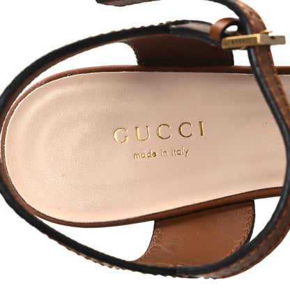 Gucci Cosmos Softy Calfskin Wooden Interlocking G Cut-Out 30/120mm Platform Sandals 36 Cuir 8 of 9