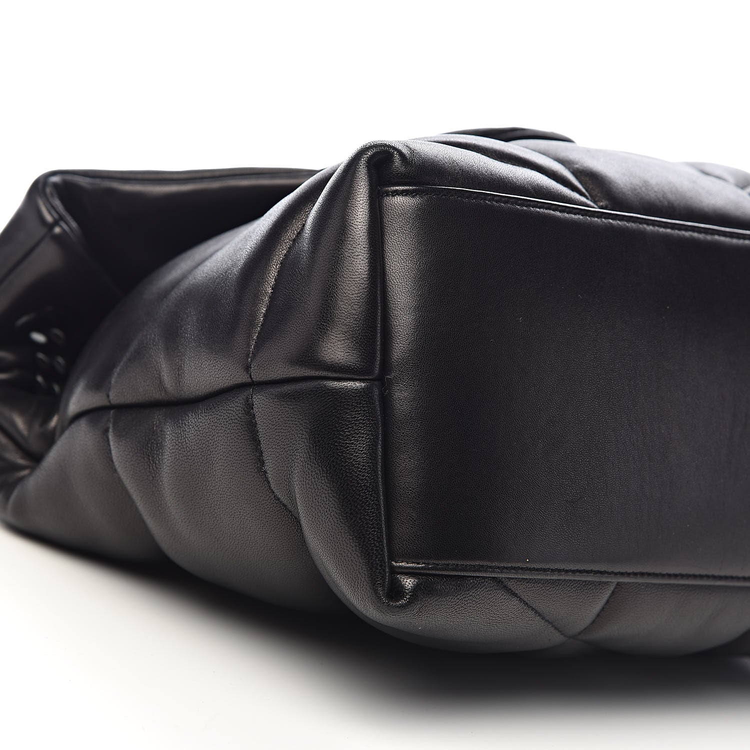Saint Laurent Lambskin Quilted Medium Loulou Puffer Monogram Chain Satchel Black 8 of 11