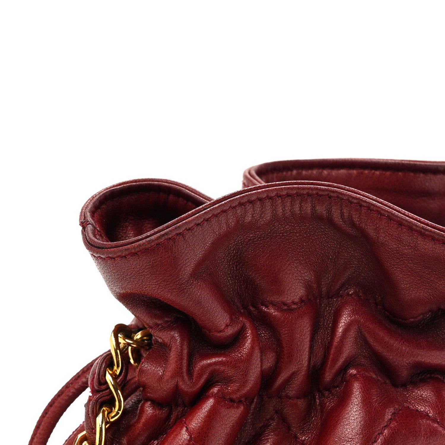 Chanel Lambskin Quilted Tassel Drawstring Pouch Red 12 of 13