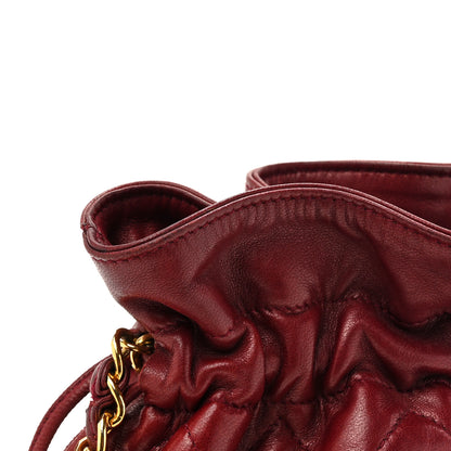 Chanel Lambskin Quilted Tassel Drawstring Pouch Red 12 of 13