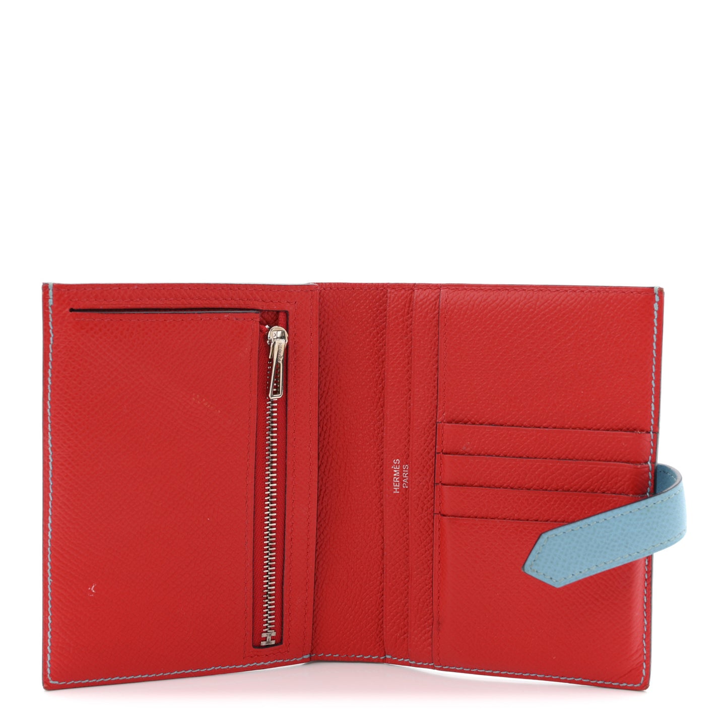 Epsom Verso Bearn Compact Wallet Bleu Du Nord Rouge De Coeur