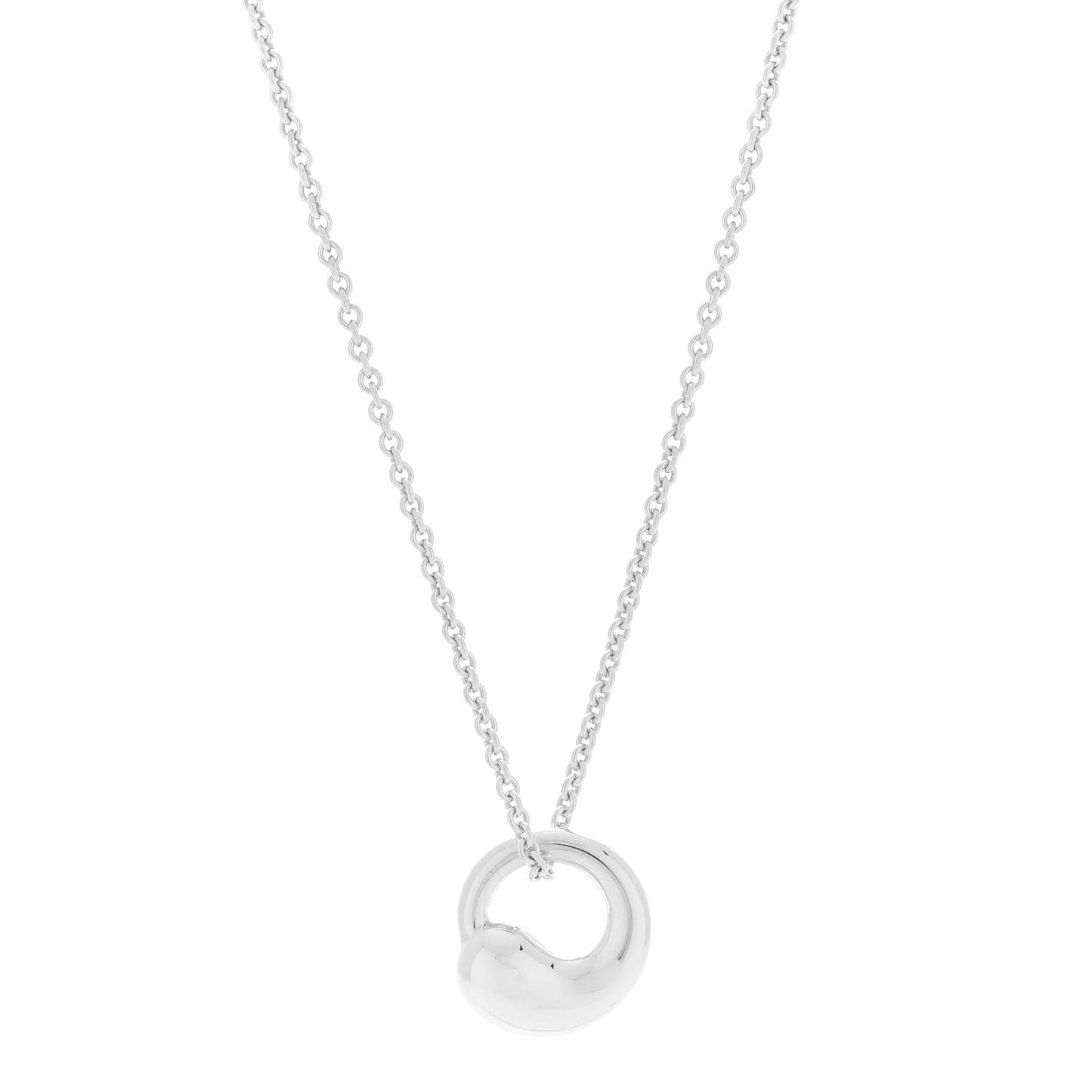 Sterling Silver 12mm Elsa Peretti Eternal Circle Pendant Necklace