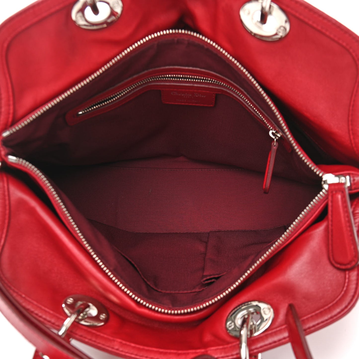 Lambskin Cannage Medium Granville Tote Red