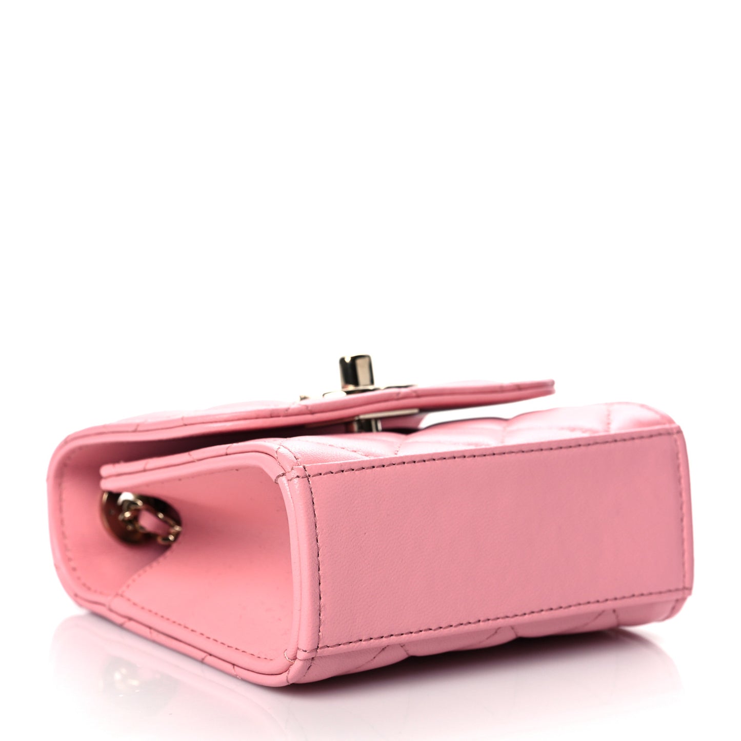 Lambskin Quilted Mini Trendy CC Clutch With Chain Pink