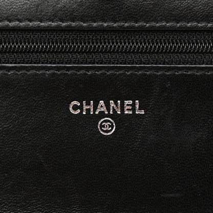 Chanel Lambskin Quilted Wallet On Chain WOC Black 6 of 16
