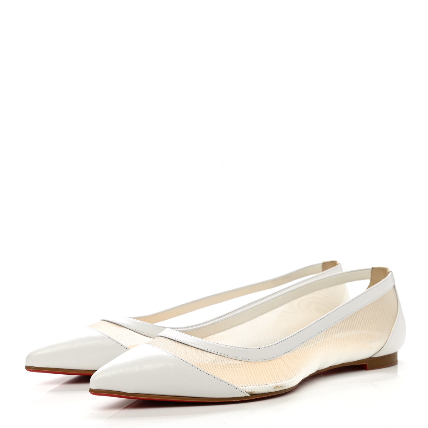 Christian Louboutin Kid Rete Galativi Flats 37.5 Version Bianco 3 of 11