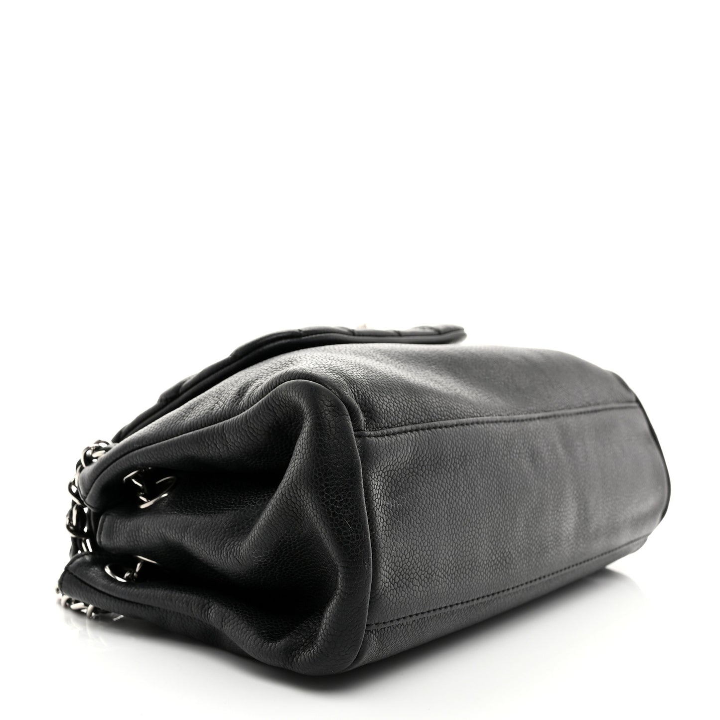 Caviar Quilted Accordion Mademoiselle Flap Black