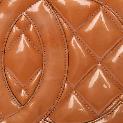 Chanel Patent Quilted Medallion Tote Orange 10 of 16