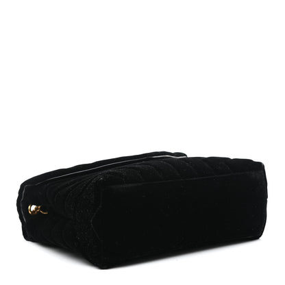 Saint Laurent Velvet Y Quilted Monogram Small Loulou Chain Satchel Black 4 of 11