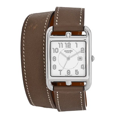 Hermes Stainless Steel Swift 29mm Cape Cod Double Tour Quartz Watch Etoupe 1 of 4