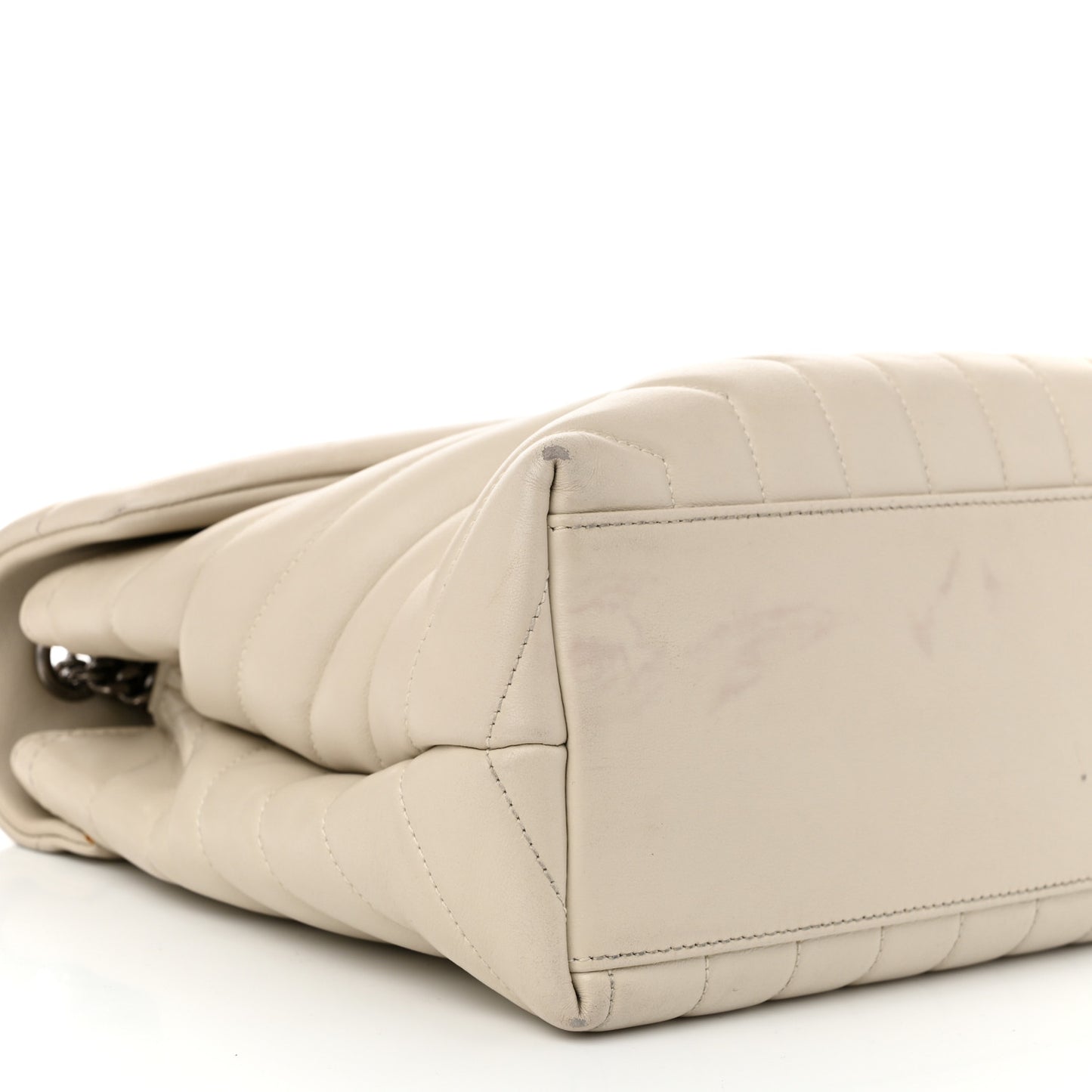 Calfskin Y Quilted Monogram Medium Loulou Chain Satchel Crema Soft