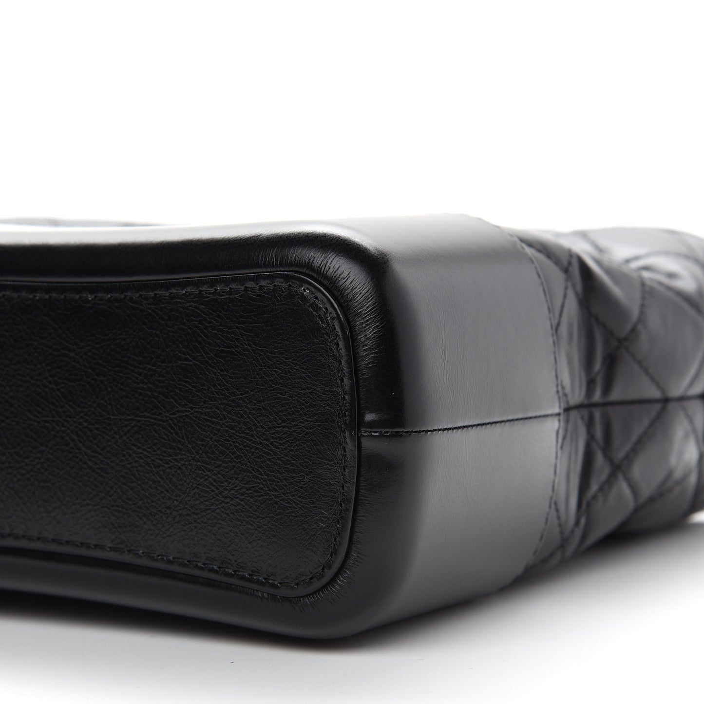 Aged Calfskin Quilted Medium Gabrielle Hobo Black