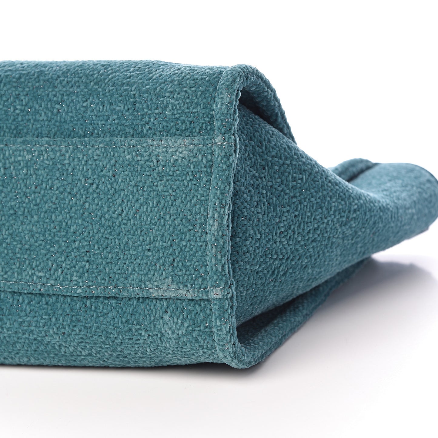 Lurex Boucle Small Deauville Tote Turquoise