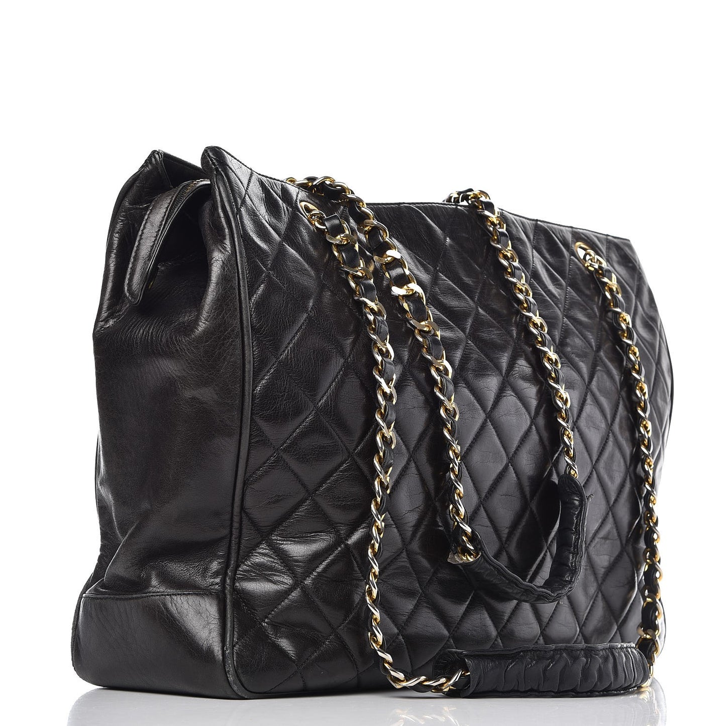 Lambskin Quilted Shoulder Bag Black