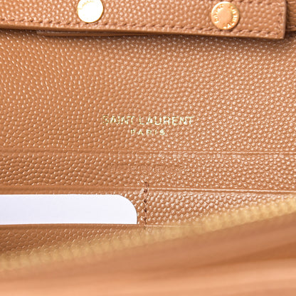 Saint Laurent Grain De Poudre Mixed Matelasse Triquilt Monogram Chain Wallet Cork 5 of 8