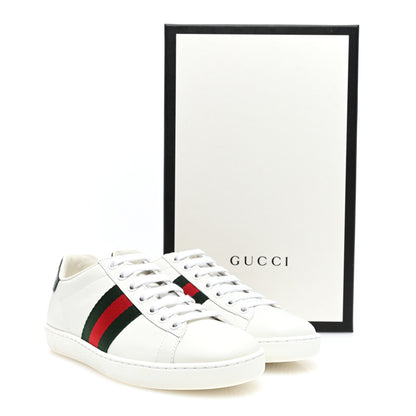 Gucci Calfskin Crocodile Web Womens Ace Sneakers 35 White Green 9 of 9