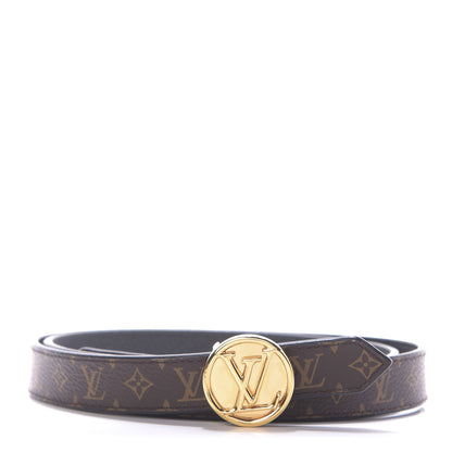 Louis Vuitton Calfskin Monogram 25mm LV Circle Reversible Belt 80 32 Black 1 of 6