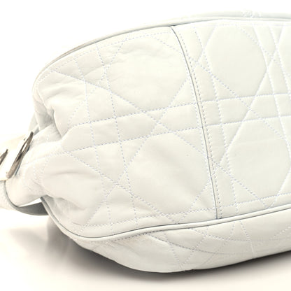 Christian Dior Lambskin Drawstring Cannage Flap Bag White 9 of 12