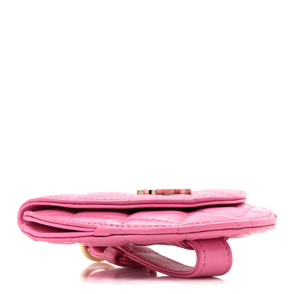 Chanel Shiny Crumpled Lambskin Flap Coin Purse Bracelet Pink 4 of 9