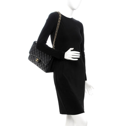 Chanel Caviar Quilted Jumbo Double Flap Black 3 of 11