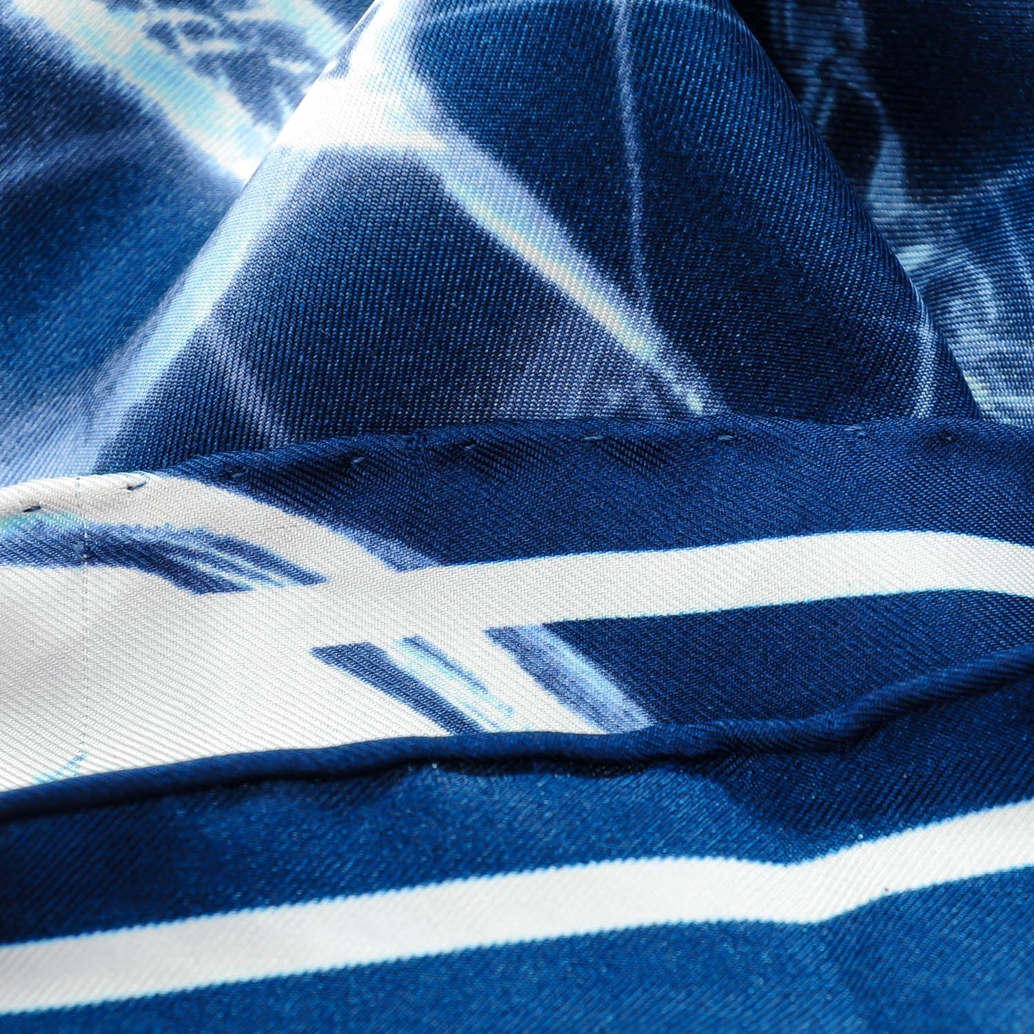 Chanel Silk X-Ray Scarf Navy White 5 of 7