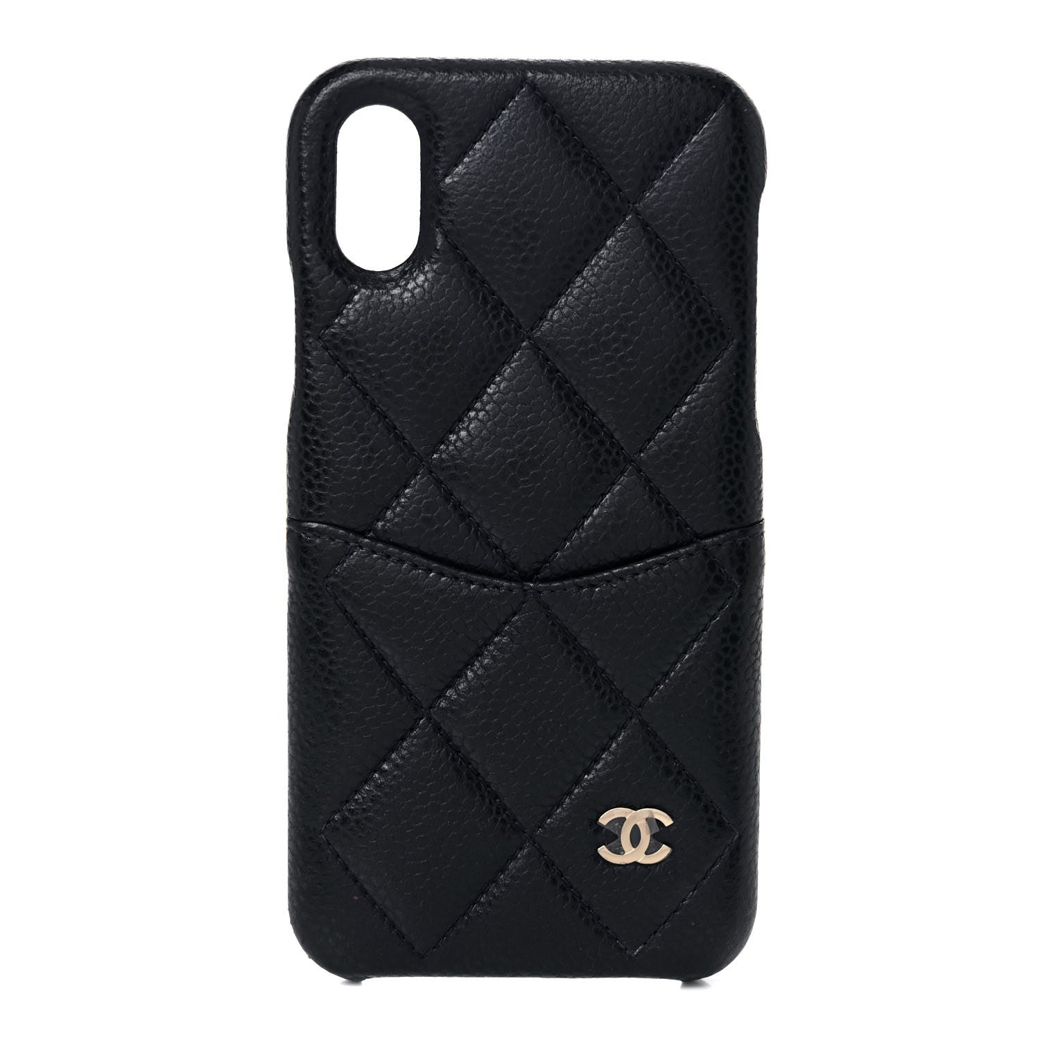 Chanel Caviar Quilted iPhone X Coco Tech Case Navy 1 of 8