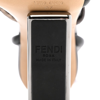 Fendi Nappa Metallic Ayers Fendi First 95mm Strappy Sandals 37 Black Chocolate Stagno 6 of 9