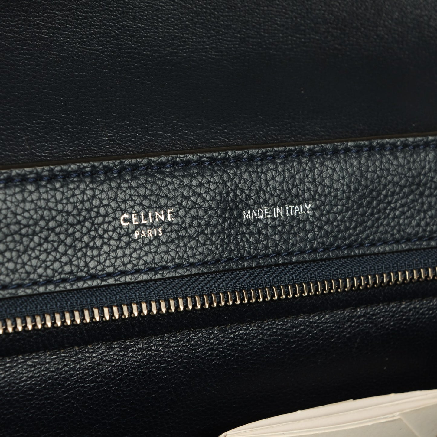 Drummed Calfskin Suede Medium Trapeze Navy