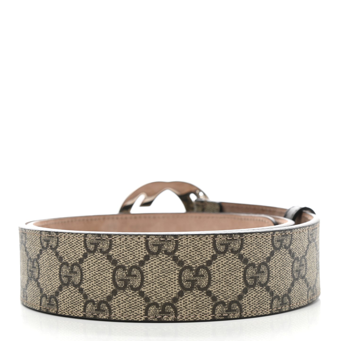 GG Supreme Monogram Selleria Calfskin Interlocking G 40mm Belt 90 36 Beige Ebony Cocoa