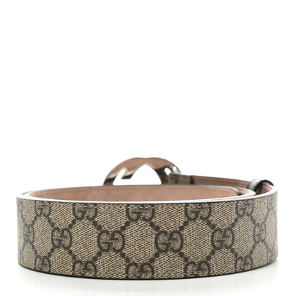 Gucci GG Supreme Monogram Selleria Calfskin Interlocking G 40mm Belt 90 36 Beige Ebony Cocoa 2 of 4
