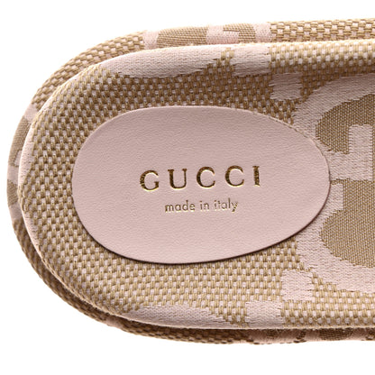 Gucci Monogram Jumbo GG Angelina Platform 55mm Slide Sandals 38.5 Beige Perfect Pink 7 of 8