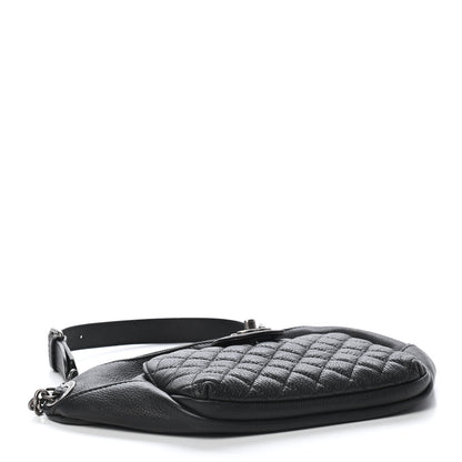 Chanel Grained Calfskin Quilted Casual Rock Waist Bag Fanny Pack Black 3 of 8