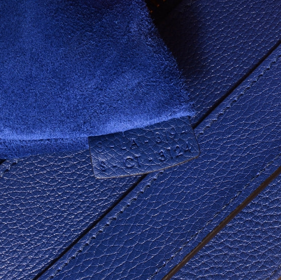 Celine Drummed Calfskin Mini Luggage Indigo 7 of 9