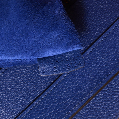 Celine Drummed Calfskin Mini Luggage Indigo 7 of 9