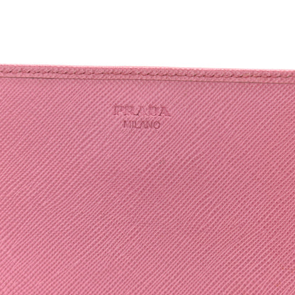 Prada Saffiano Metal Oro Chain Wallet Ibisco 6 of 14