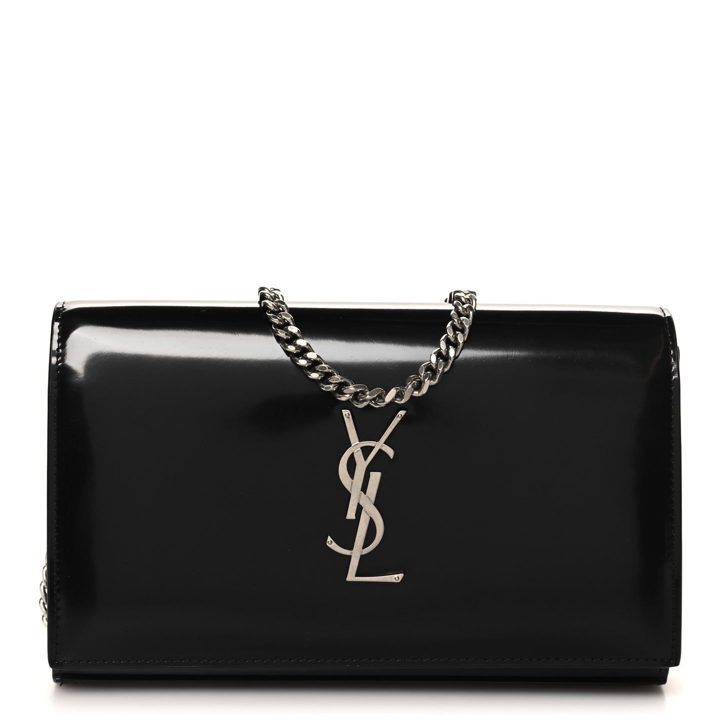 Glazed Calfskin Cassandre Wallet On Chain WOC Black