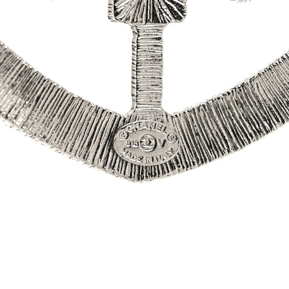 Chanel Swarovski Baguette Crystal CC Shield Brooch Silver 3 of 3