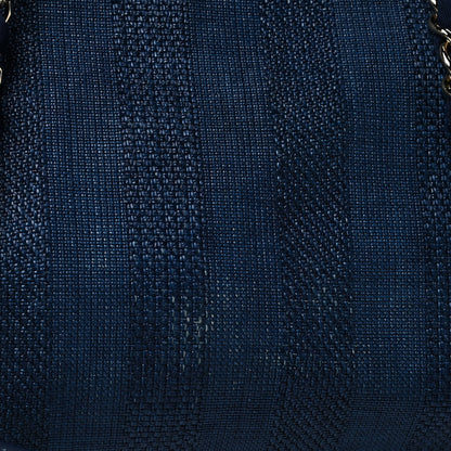 Chanel Mixed Fibers Striped Medium Deauville Tote Navy Blue 11 of 11