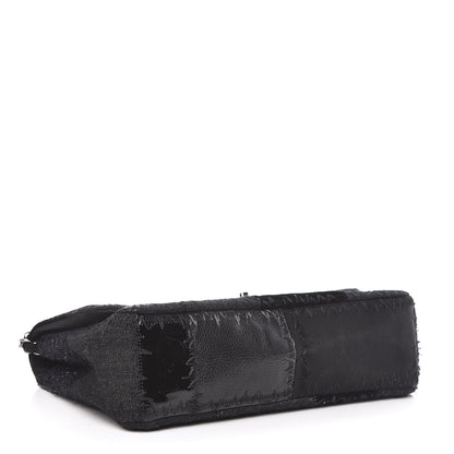 Chanel Tweed Patchwork Jumbo Single Flap Black 4 of 13