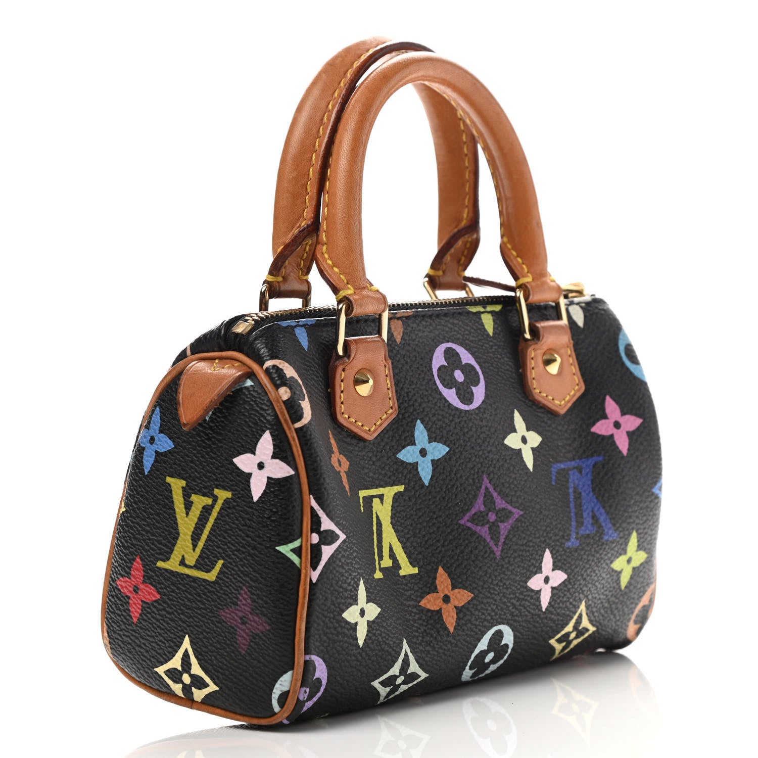 Louis Vuitton Monogram Multicolor Mini Sac HL Speedy Black 3 of 8