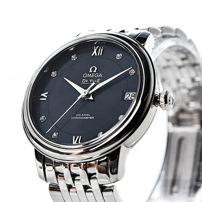 Omega Stainless Steel Diamond 32.7mm De Ville Co-Axil Chronometer Automatic Watch Blue 424.10.33.20.53.001 7 of 8