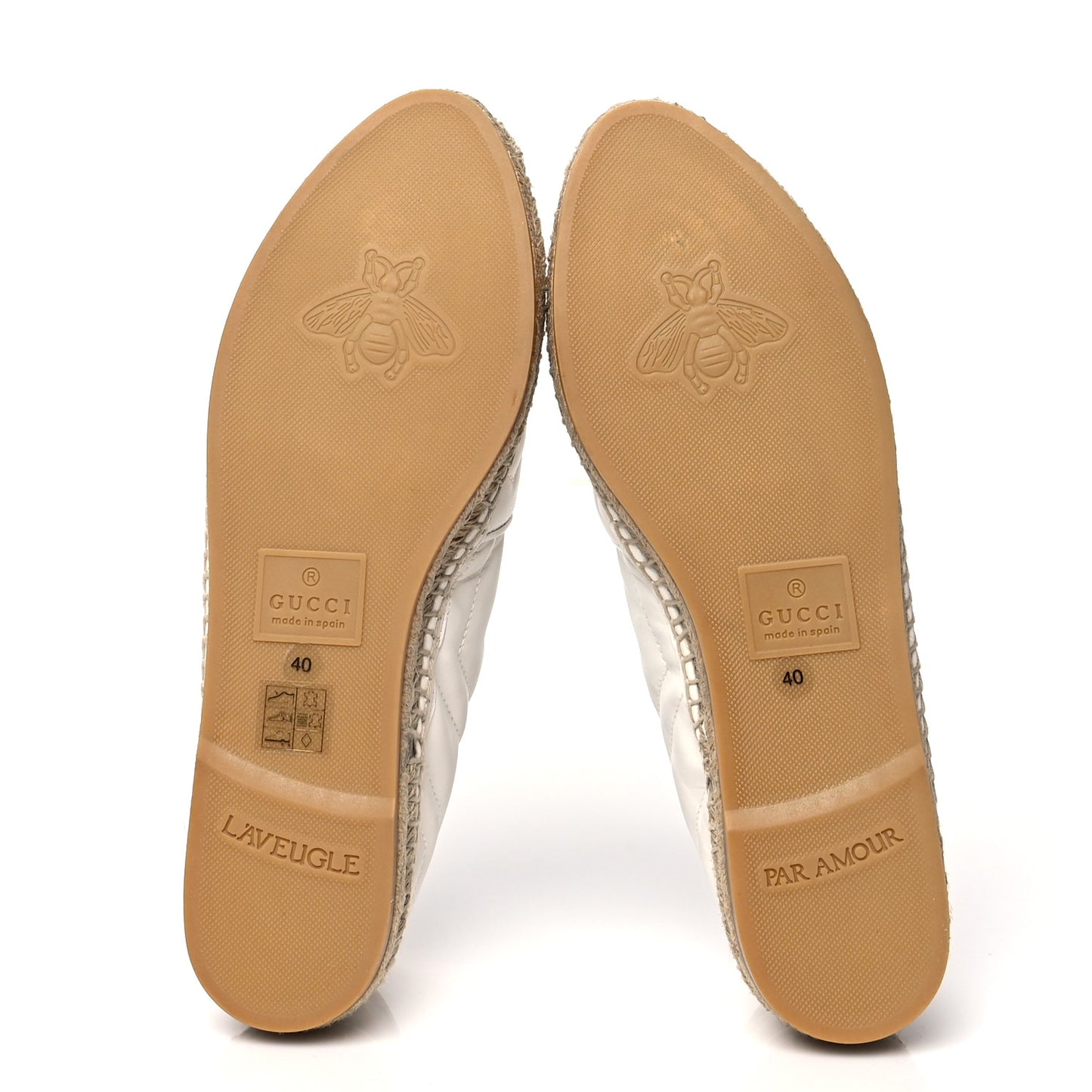 Nappa Matelasse GG Marmont Espadrilles 40 Great White