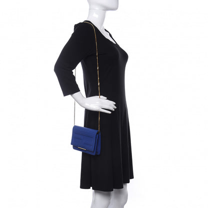 Fendi Vitello Flamingo Tube Wallet on Chain Blue Neon 2 of 12